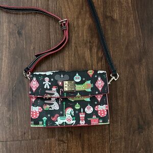 Dooney & Bourke Black Multicolor Crossbody Bag Christmas Theme Disney Bag